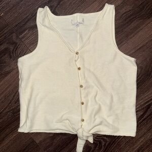 Madewell Texture & Thread Cream Button-Front Tank Top